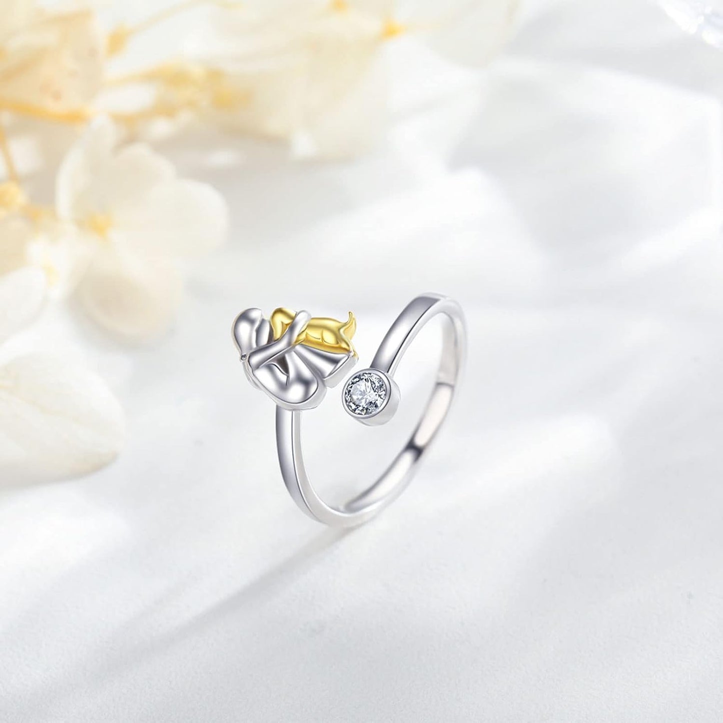 Anillo ajustable para perro hecho de plata – Anillo artesanal para mujeres