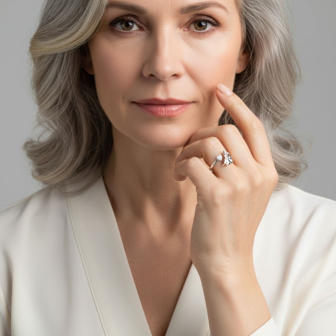 Anne™ - Anillo con ícono de perro (rosa)