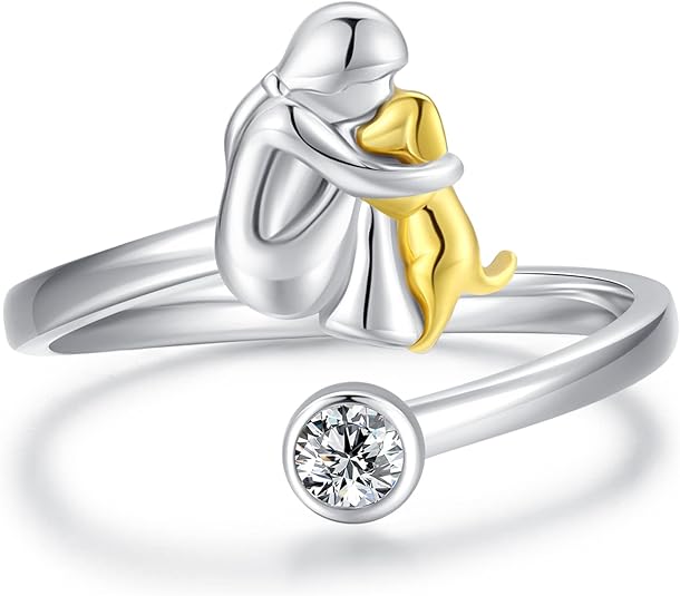 Anillo ajustable para perro hecho de plata – Anillo artesanal para mujeres