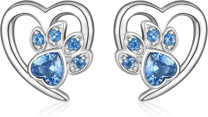 Pendientes con huellas de pata y corazón – Joyería para amantes de las mascotas
