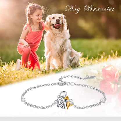 Pulsera ajustable de amistad con temática de perros