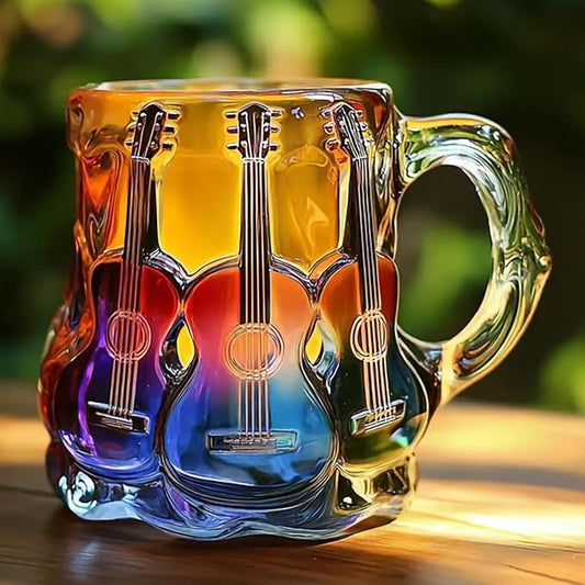 Taza artesanal con diseños de guitarra en 3D