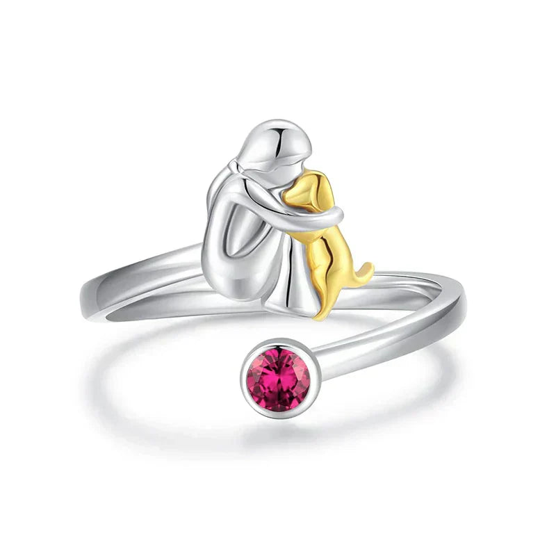 Rose™ - anillo con ícono de perro