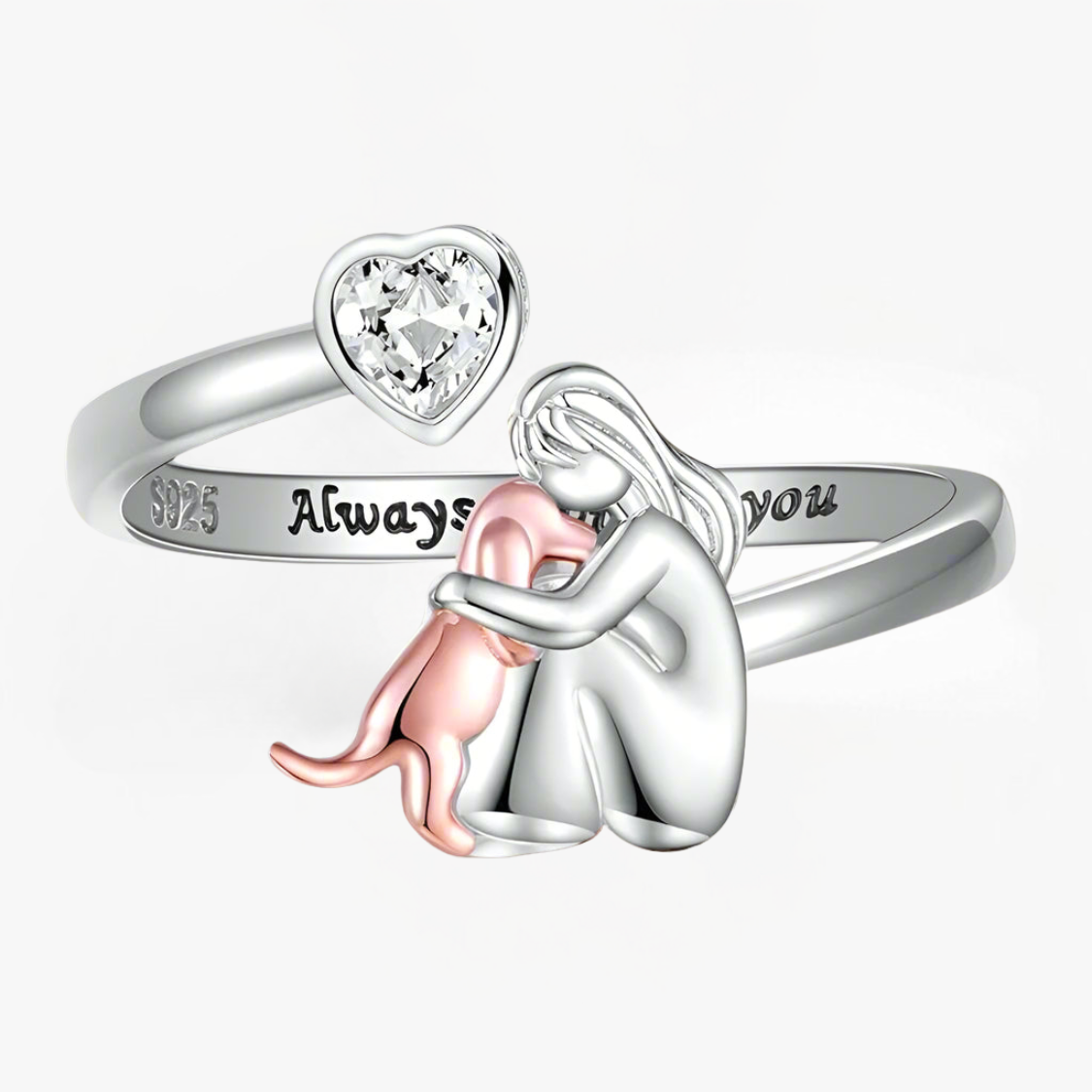 Anne™ - Anillo con ícono de perro (rosa)